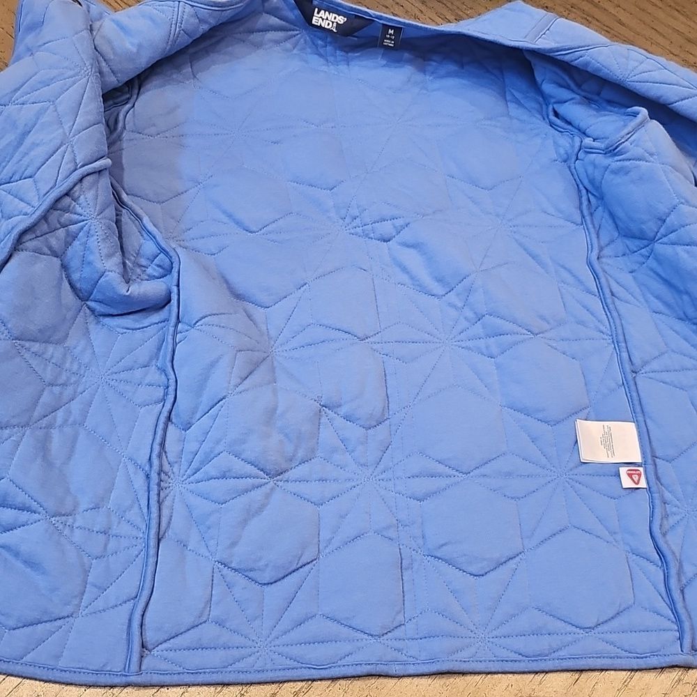 Lands End Light Blue Quilted Jacket Size M - Picture 8 of 12